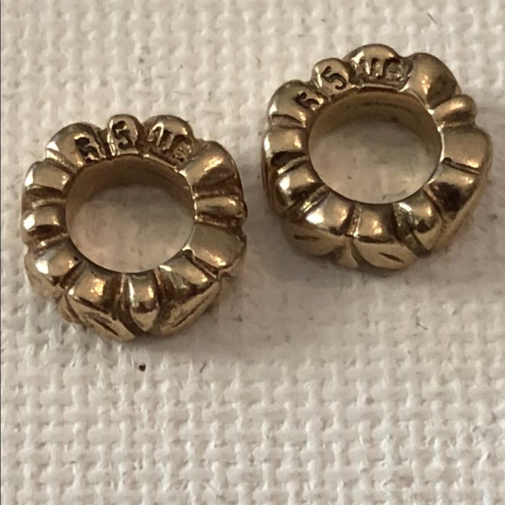 Pandora $14K Gold Leaves Motif Spacers (2)